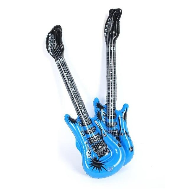 Design Large 50cm Fancy Children Inflatable Toy Guitar Party Useful Blow Up Music Kids Inflatable Beach Air Toy Rock Roll Guitar