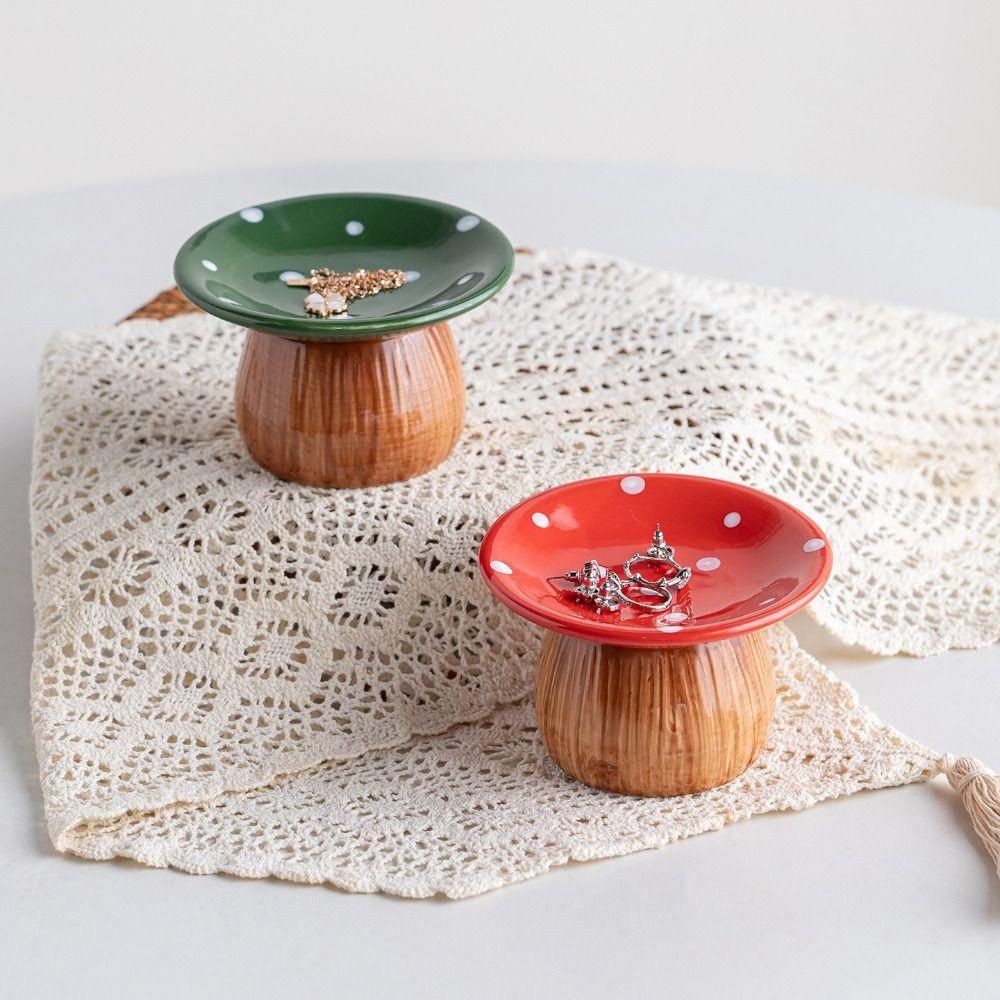 Mushroom Shape Mushroom Storage Tray Detachable Jewelry Organizer Cute Ceramic Key Catchall  Phone