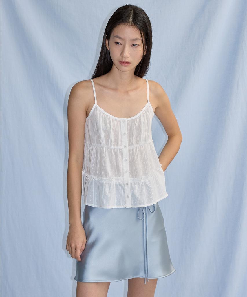City Breeze Satin Mini Skirt_Light Blue
