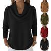 Women's Casual And Fashionable Round Neck Long Sleeved Knitted Solid Color Top Sweater
