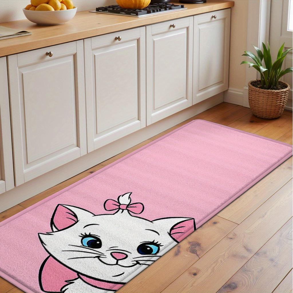 Adorable Aristocats Marie Cat Pink Bow Rug - Soft & Washable Floor Mat for Living Room, Bedroom, Kitchen, Bathroom, Entryway D