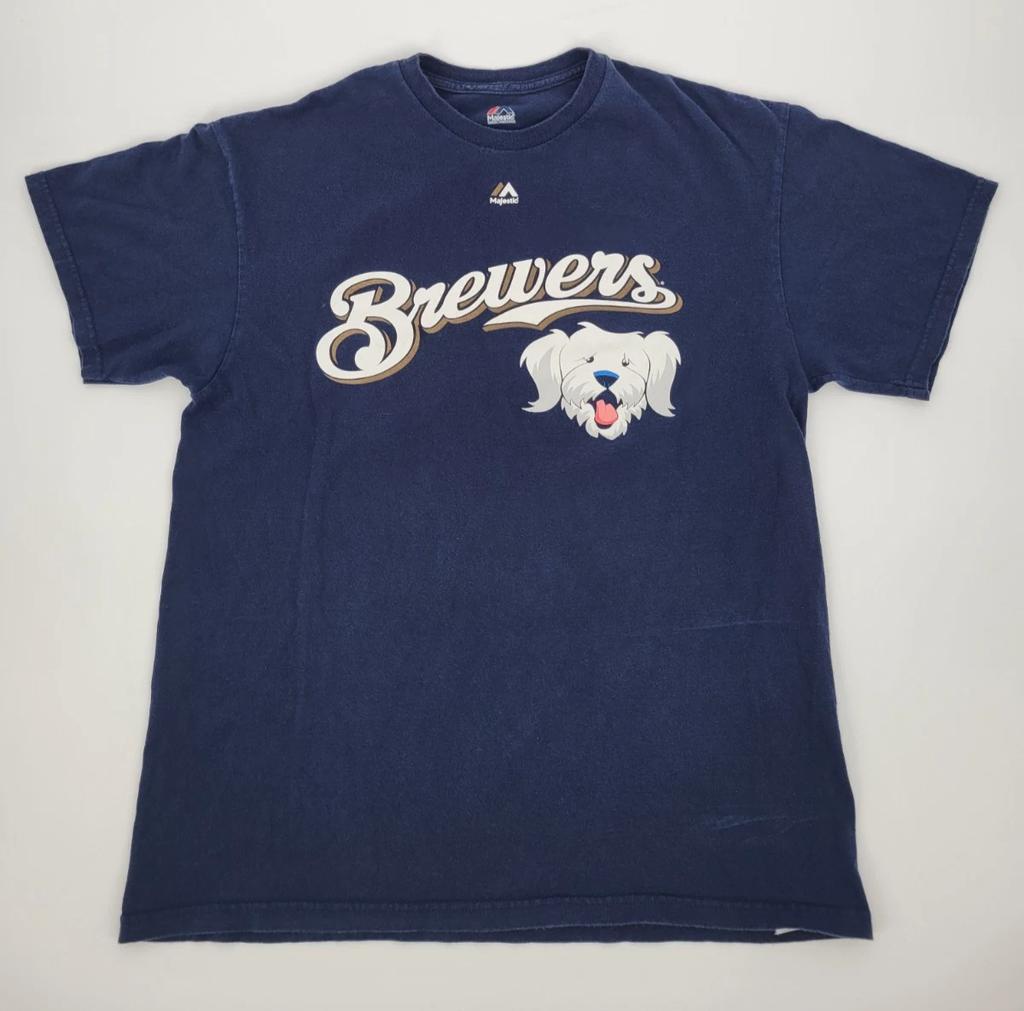 Величественная молодежная бейсбольная футболка Milwaukee Brewers размера L, K9 HANK #9, для фанатов спорта