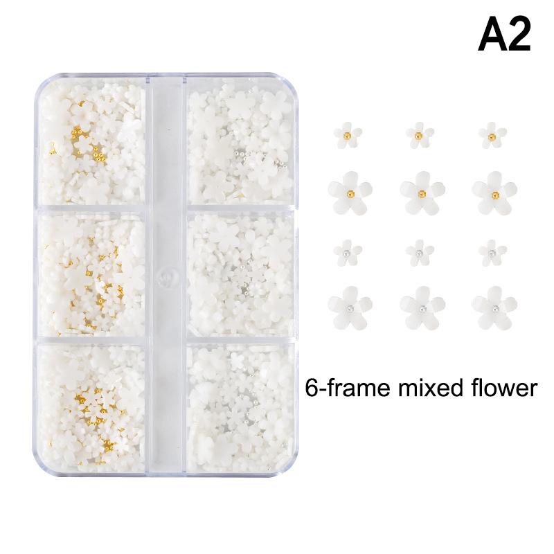 Nail Mini Flower Pearl Steel Balls Decoration Mixed Multicolour Various Size Resin Nail Charm Nail Art Enthusiasts High Quality