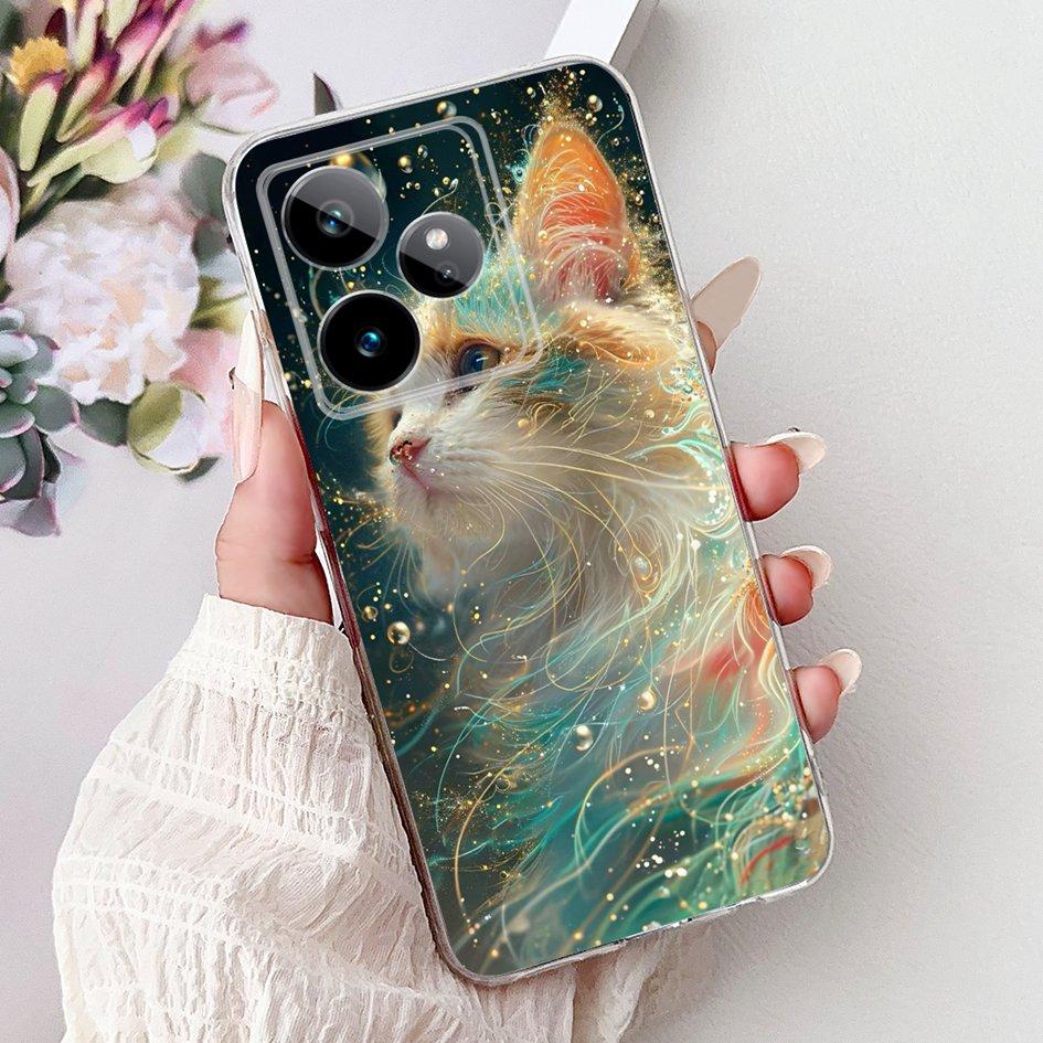 Чехол для Realme GT 7 7T 2025 Популярный Цветок Мягкий Прозрачный Силикон ТПУ Защитная Крышка Для Realme GT7 Pro RMX5011 Чехол-Ракушка для Телефона