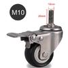 2inches Casters wheels with 304 stainless steel frame Polyurethane tread mute No rust For Humid environment IndustrialPU casters