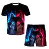 3D Cartoon Harajuku Wolf T-shirt Men Short Sleeved Home Clothing Game Sets
