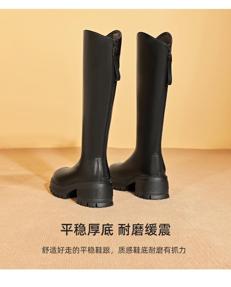 Saturday Retro Fashion Versatile Long Tube Boots for Women 2025 Autumn/Winter New Round Head Trendy Knight Boots