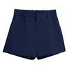 Women Shorts Elastic High Waist Button Zipper Fly Summer Suit Shorts with Pockets Solid