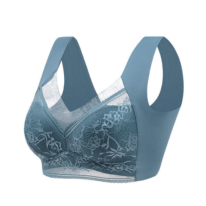 3pcs Contrast Lace Wireless Bras, Comfy & Breathable Push Up Bra, Women's Lingerie & Underwears