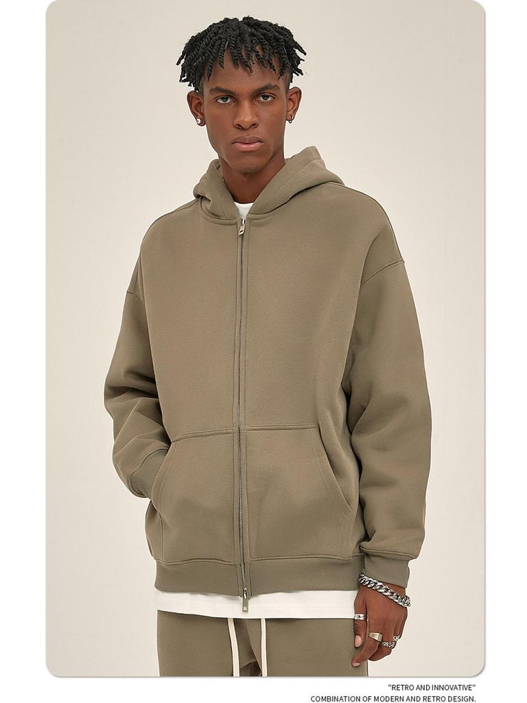 ARTIE Men's 2024 Autumn/Winter Plus Velvet Thickened 350g American Fashion Zipper Sweater & Pants Set