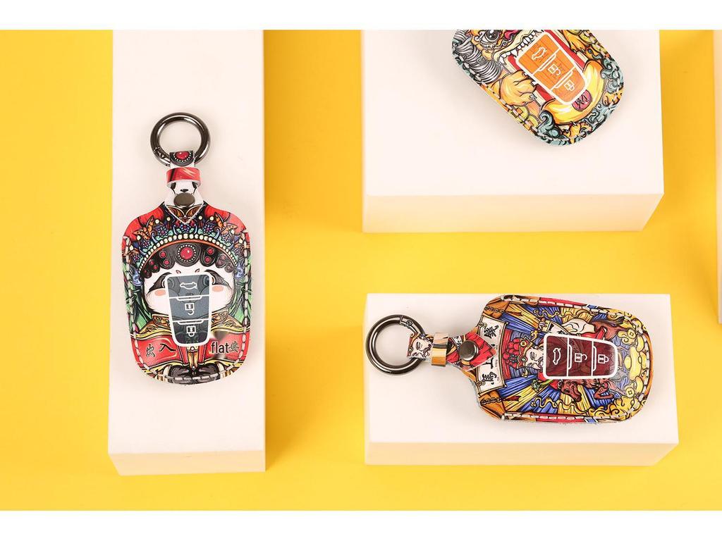 Guochao Ручная работа Натуральная кожа Сумка для ключей для Toyota Индивидуальные подарки