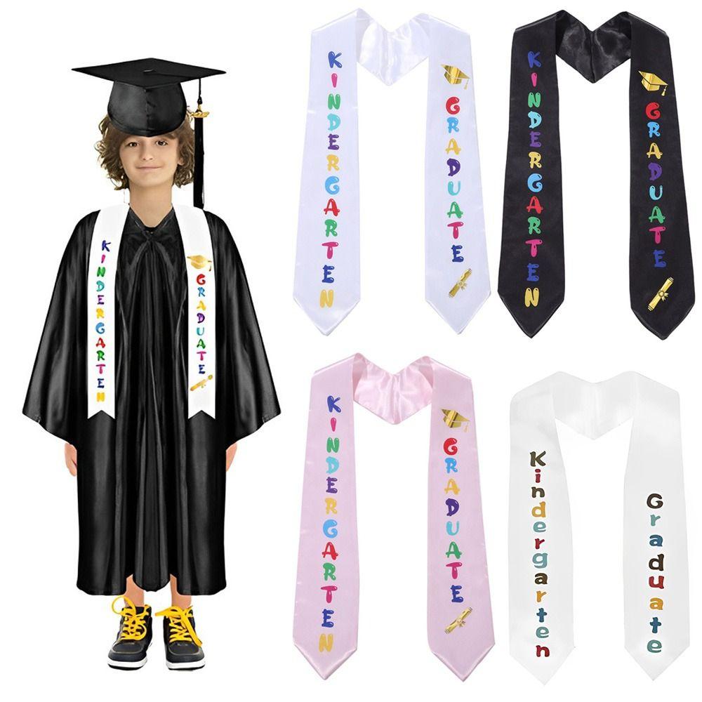 Черные ленты Выпускной шарф для дошкольников Выпускной шарф-лента Выпускные мантии Лента для детского сада