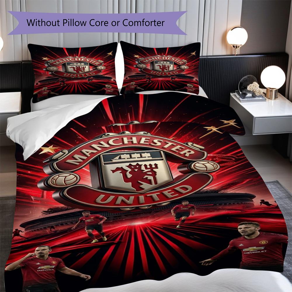Manchester Legacy Three-piece set (1 * duvet cover + 2 * pillowcase, without core) 2D Flat Bedding set Christmas birthday gift