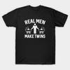Мужчины Черная футболка с принтом Super Large TShirt Real-men-make-twins No-Cut Трансферная бумага с принтом Хлопковая футболка