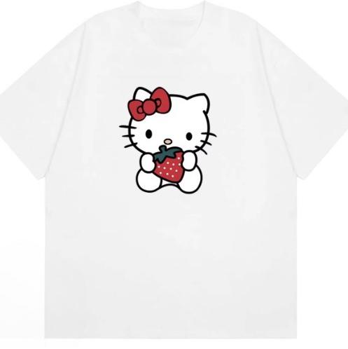 2026 Sanrio Hello Kitty Women s T  Shirt Casual Shortsleeve Roundneck Hotselling Top Versatile T Shirt Clothing
