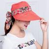 Women Fashion Outdoor Riding Wide Brim Anti-UV Sun Hat Beach Cap Sun Visor Hat Floral Print Caps