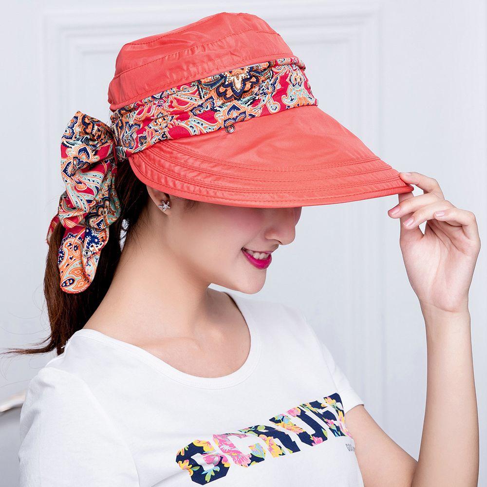 Women Fashion Outdoor Riding Wide Brim Anti-UV Sun Hat Beach Cap Sun Visor Hat Floral Print Caps