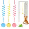Hanging Catnip Ball Toy Retractable Interactive Cat Teasing Stick Cat Toy Indoor Play Exercise Physical Stimulation