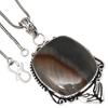 Pendant Polygram Jasper Gemstone Valentine'Day Gift Silver Jewelry 2.5"