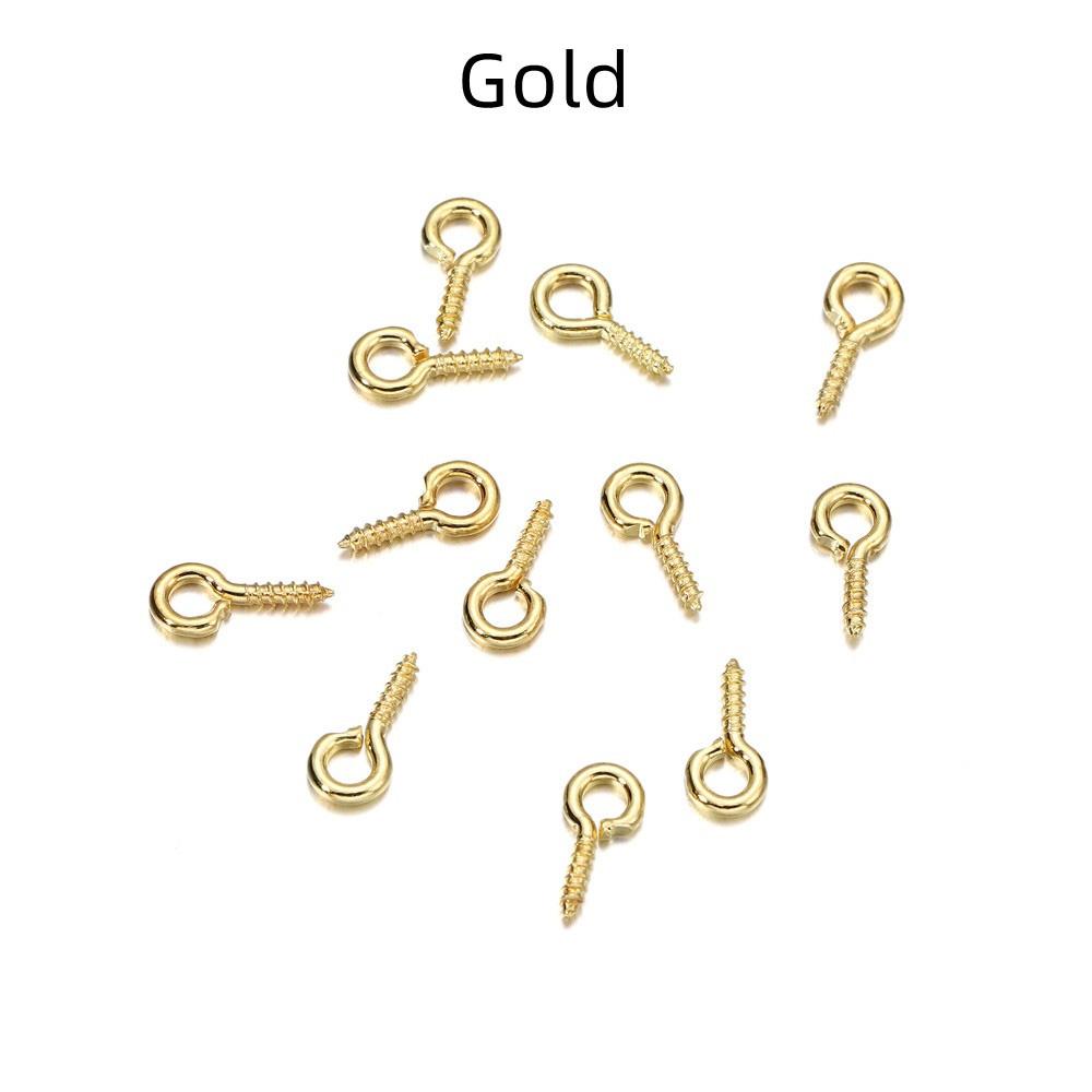 300/500pcs Mini Screw Pendants Eyepin Keychain HookThreaded Pin Fitting DIY Jewelry Bracelet Necklace Making Accessories