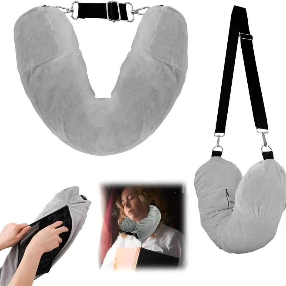 Stuff With Clothes Portable Travel Bag Adjustable Straps Stuffable Pillowcase Car Travel