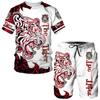 Cool The Tiger 3D Print T-Shir Shorts Suit Summer Casual O Neck Short Sleeved Tees Men Women Sportswear Two Piece Set Tracksuit
