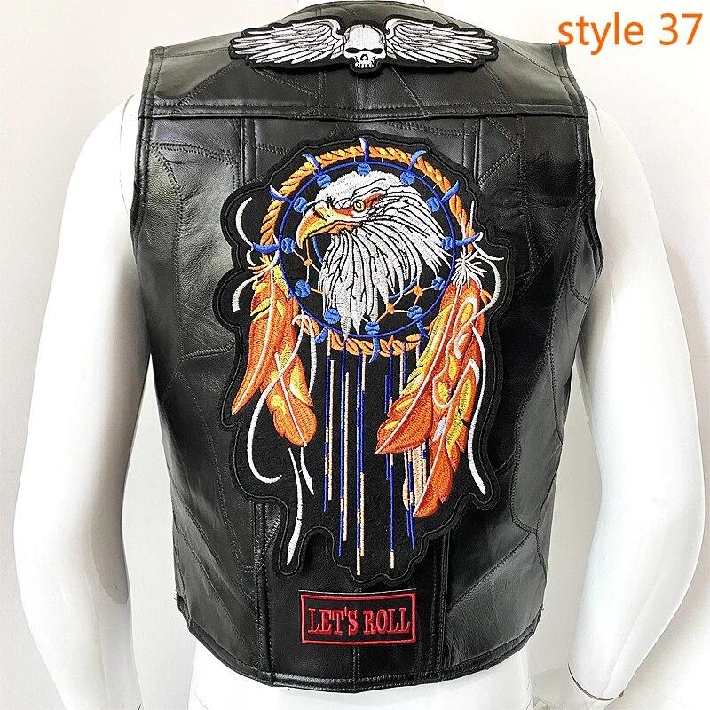 Мужской кожаный жилет с вышивкой Four Seasons Locomotive