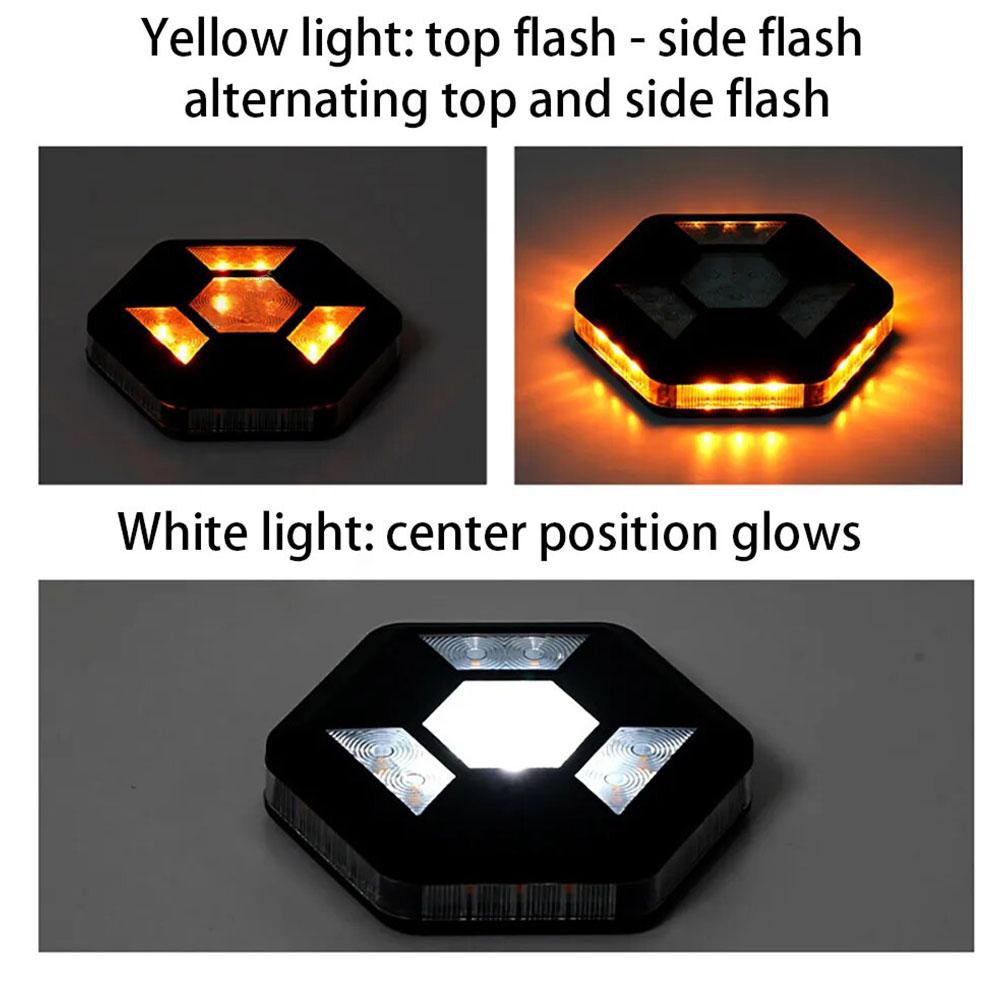 360 Degree Rotating LED Magnetic Warning Light Flashing Rechargeable Yellow White Traffic Safety Flash Car Safety Signal Light