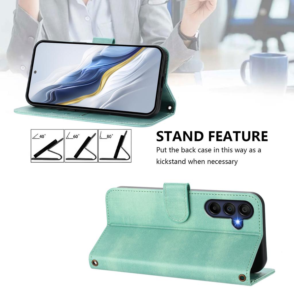 For Samsung Galaxy A16 5G/Galaxy A16 4G Cases Wallet Stand Retro Texture Leather Phone Cover with Lanyard