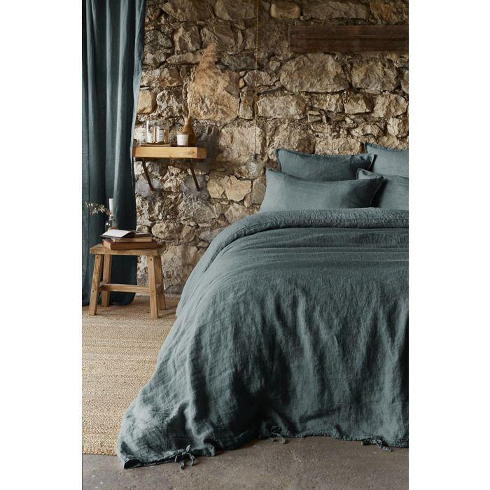 Taie oreiller Lin lave Soline 60 x 60 cm ardoise
