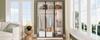Spacious white wardrobe with 3 glass doors, 1 drawer and 1 clothes rail - 110*50*160 cm - with LED light