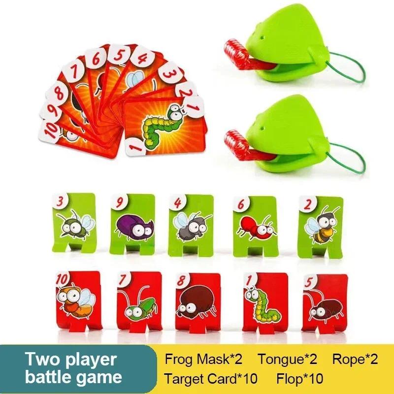 Frog Mask Wagging Tongue Lick Cards Board Games For Children Family Party Toys Antistress Funny Desktop Puzzle Game Toys