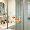 Red Goldfish Design Window Sticker, Transparent Electrostatic Adhesion No Glue Glass Decal for Living Room Bedroom Entrance Hall Home Decor