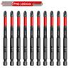 PH0 Бита Phillips из вольфрамовой стали: Магнитная, Ударопрочная, Нескользящая Отвертка, Шестигранный Хвостовик для Электродрели