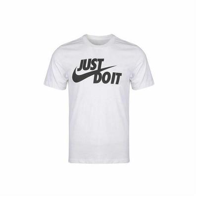 Белая мужская футболка с коротким рукавом и принтом "Just Do It"