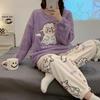 Autumn Winter New  Lounge Sets Womens Cute Sheep Printing Princess Home Wear Round Neck Long Sleeve Women's Two Piece Set