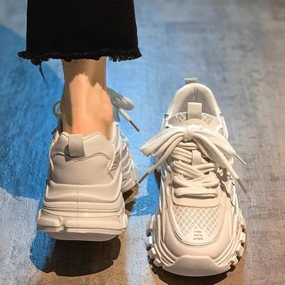 Женская обувь 2025 года, весна и лето, новые универсальные туфли для папы, женские туфли на каждый день, на толстой подошве, увеличивающие рост, спортивная обувь