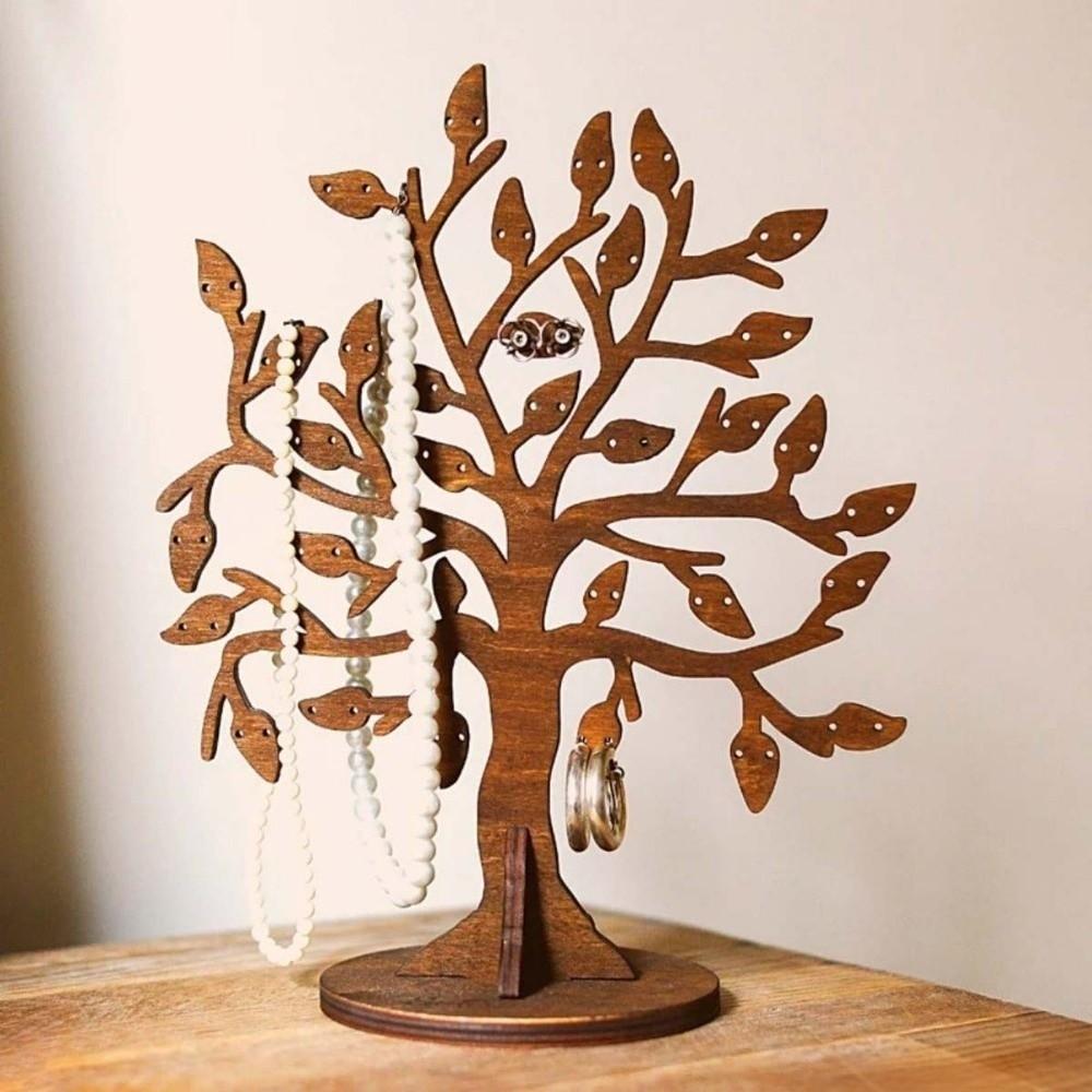 Holder Up Wood Jewelry Display Stand Tree Branch Earring Rack Home Desktop Decoration