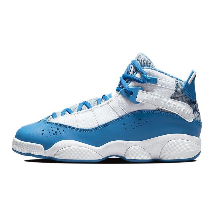 blue and white jordan 6 rings