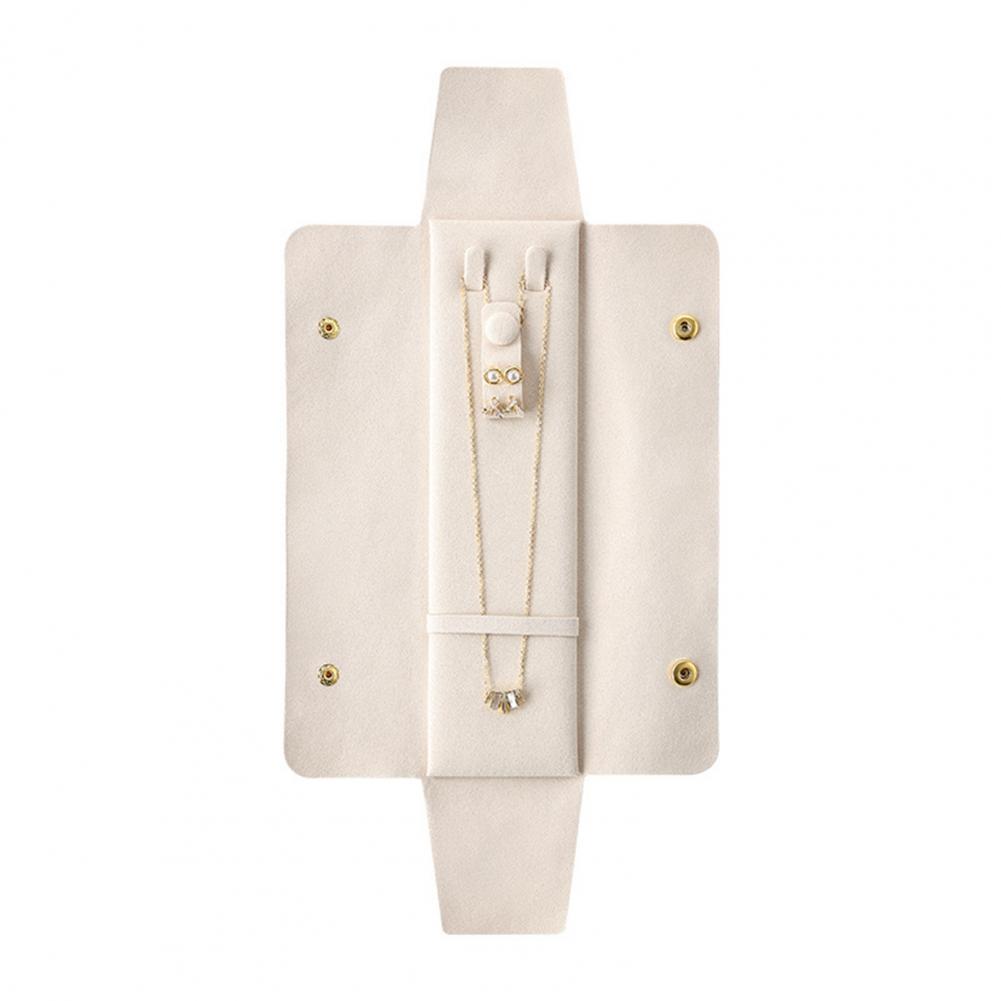 Travel Jewelry Organizer Jewelry Storage Bag with Button Closure Microfiber Jewelry Pouch for Travel Scratch for Necklaces