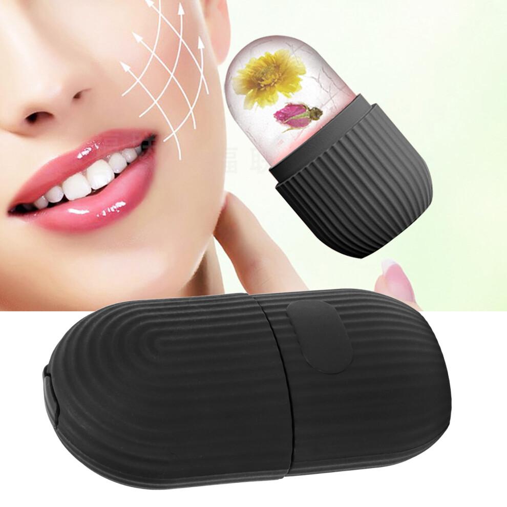 Ice Face Roller Cold Ice Mold Holder Silicone Reusable for Face Beauty DIY Facial Care Black Striped