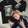 Kpop CORTIS Martin Винтажная футболка с портретом Унисекс Оверсайз С коротким рукавом Цвет Вне линий Фанская уличная одежда Топы
