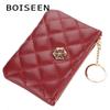 Women's Simple Fashion Wallet Pu Leather Short Purse Zipper Coin Purse Small Metal Ring Bag Key Wallet