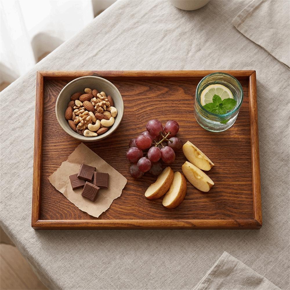 Smooth Surface Serving Tray Rectangular Fruit Platter Simple Snack Tray For Home