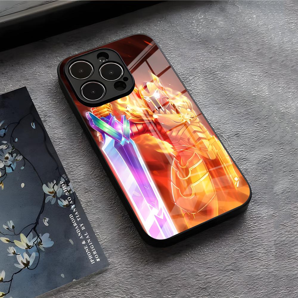 Чехол для телефона T-Terraria Игровой Для IPhone 17 Air 16 E Pro Max 15 14 13 Mini 12 Pro 11 Max Plus Черный Стеклянный Чехол