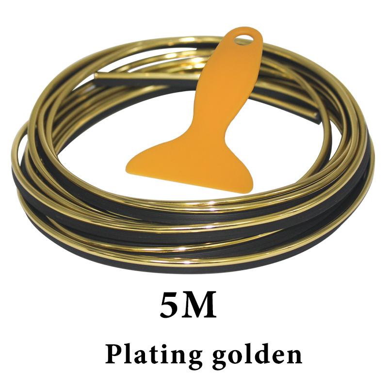 1pcs Car Moulding Decoration Flexible Strips Universal 5M Interior Auto Mouldings Car Cover Trim Dashboard Door Car-styling Red