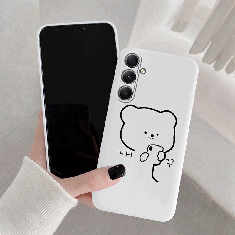 Couple Cartoon Patterned Soft Silicone Case For Samsung M35 A55 S24 Xiaomi Redmi Note Poco C65 iPhone Huawei Honor Realme Protective Shockproof Cover
