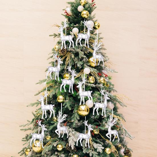 Elk Pendant Acrylic Reindeer Ornament Christmas Tree Clear Deer Dancing Hanging Figurine Xmas Tree Party Supplies