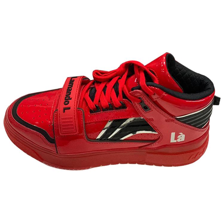 SHANGQIDAZHONGLINGDU x Li Ning Синтетическая кожа Устойчивость к истиранию Амортизация Высокие Баскетбольные кроссовки Унисекс Красный ABCS101-1
