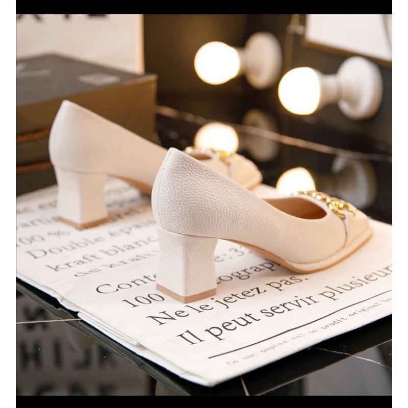 Женские туфли-лодочки на среднем каблуке 5,5 см, с пружинным покрытием, каблук женский, толстый каблук, квадратный носок, туфли Мэри Джейн, черные, зеленые, Talon Femme